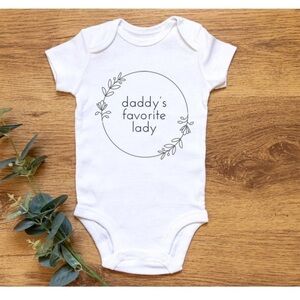White Baby Onesie with Graphic Print